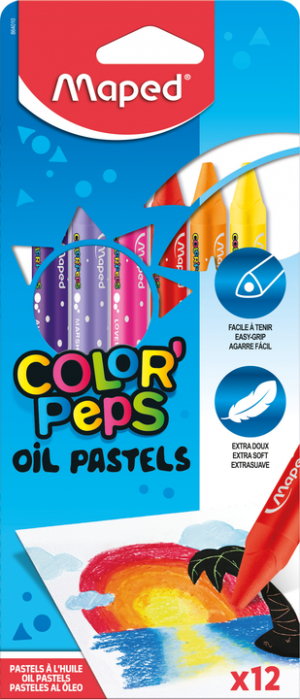  - Eļļas krītiņi 12 krāsas Maped Oil Pastels
