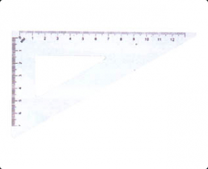  - Lineāls - trīsstūris 30/13 cm 60° plastmasas
