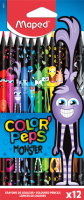  - Zīmuļi 12 krāsas Maped Color' Peps Monster