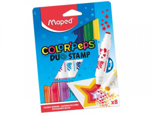  - Flomāsteri 8 krāsas Maped Color' Peps DuoStamp
