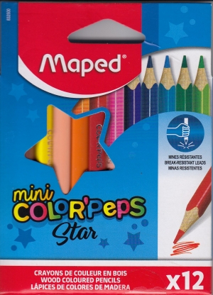  - Zīmuļi 12 krāsas Maped Mini Color'peps