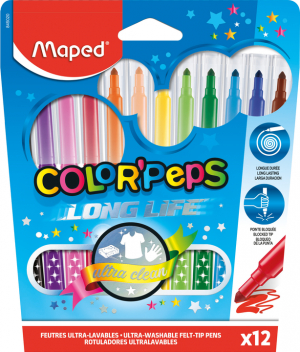  - Flomāsteri 12 krāsas Maped Color' Peps Long Life