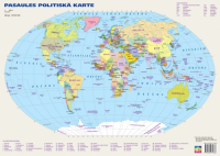 - Pasaules karte politiskā un fizioģeogrāfiskā A3