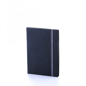  - Dienasgrāmata Quadro Soft 2023, mākslīgā āda, melna